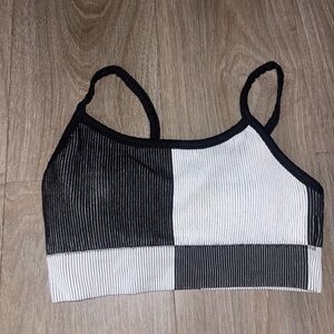 No Boundaries Black and White Striped Bra
